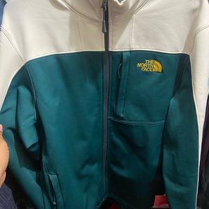 The North Face Mens Green Mock Neck Full Zip Long Sleeve Fleece Jacket size m